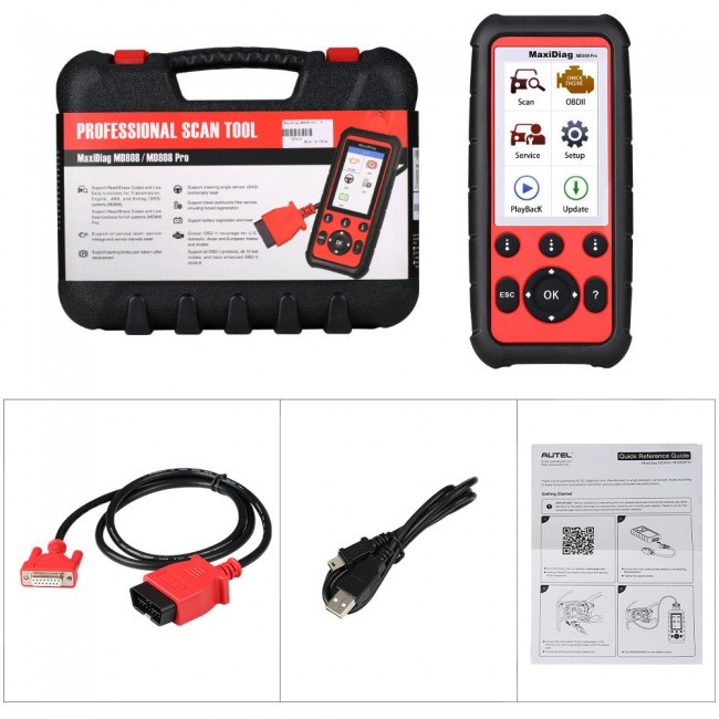 100% Original Autel MaxiDiag MD808 Pro All System Scanner Support BMS/Oil Reset/ SRS/ EPB/ DPF/ SAS/ ABS