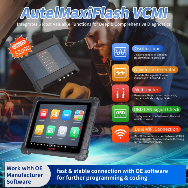 2024 Autel Maxisys Ultra Auto Diagnostic Tool Autel MSUltra With 5-in-1 MaxiFlash VCMI Get Free Maxisys MSOBD2KIT