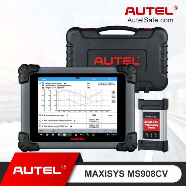 [US Ship] 2022 Autel Maxisys MS908CV Heavy Duty Diagnostic Scan Tool with J-2534 ECU Programming,Bluetooth/WiFi Enabled & Wireless Connection