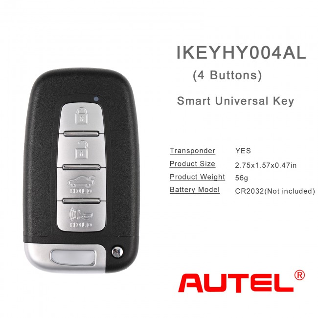 AUTEL IKEYHY004AL 4 Button Smart Universal Key for Hyundai 5pcs/lot