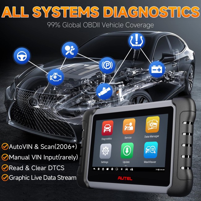 2024 Autel MaxiCOM MK808Z-BT All System Diagnostic Tool with Bluetooth MaxiVCI Upgraded Version Of MK808BT