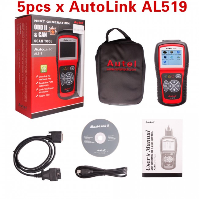 5pcs/lot Wholesale Price Autel AutoLink AL519 OBDII EOBD & CAN Scan Tool