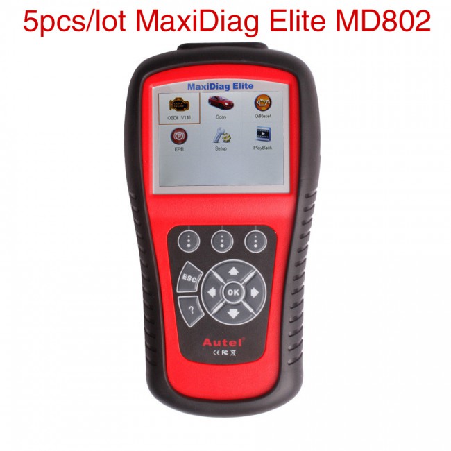 5pcs/lot Wholesale Price Autel MaxiDiag Elite MD802 Full System with Data Stream