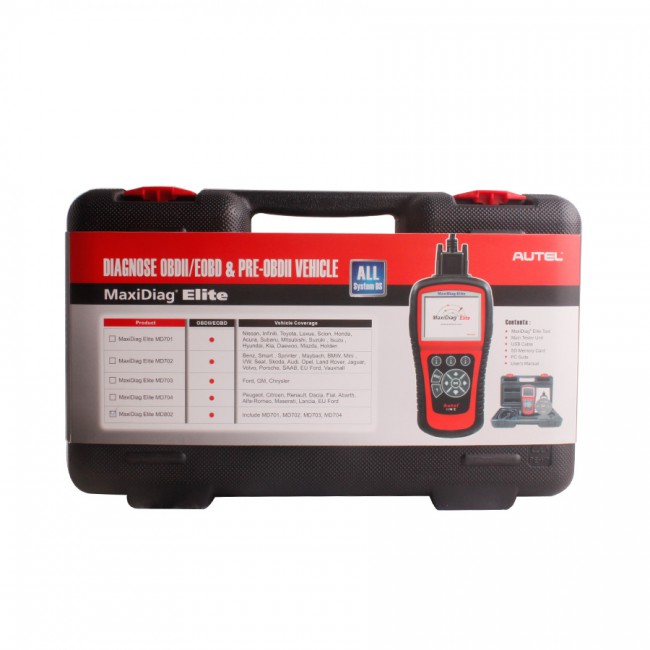 100% Original Autel MaxiDiag Elite MD802 Full System with Data Stream ( MD701,MD702,MD703 and MD704) Diagnostic Tool