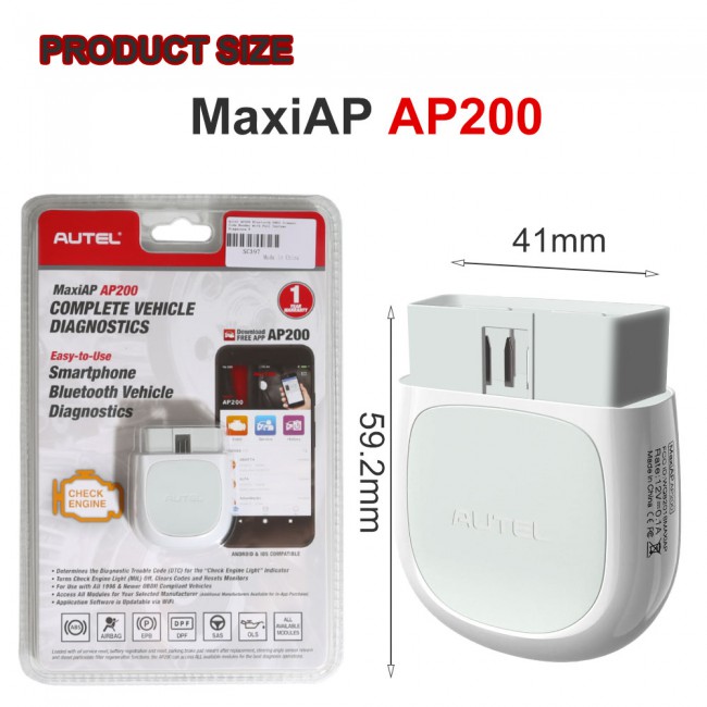 Second Hand 95% New Original Autel MaxiAP AP200 Bluetooth OBD2 Code Reader with Full Systems Diagnoses AutoVIN TPMS IMMO Service