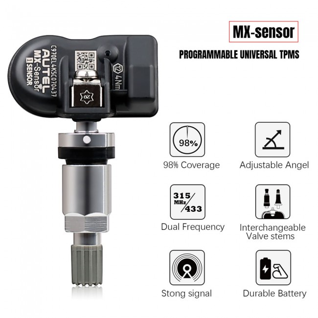 Autel MX-Sensor 2 in 1 (315MHz + 433MHz) Universal Tyre Pressure Programmer Works for TS601 TS408 TS508 TS608
