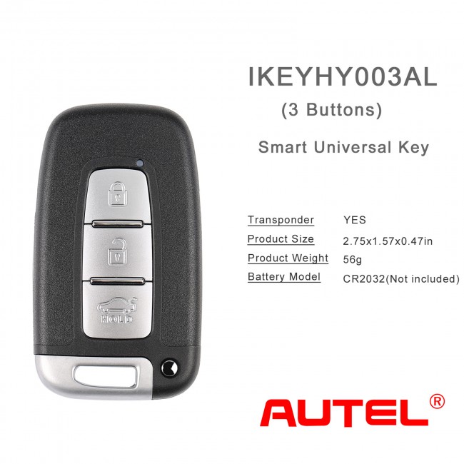 AUTEL IKEYHY003AL 3 Buttons Key for Hyundai 10pcs/lot