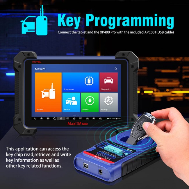 Autel MaxiIM IM608 PRO Auto Key Programmer Diagnostic Tool with MaxiIM KM100 Auto Key IMMO Universal Key Generator Kit