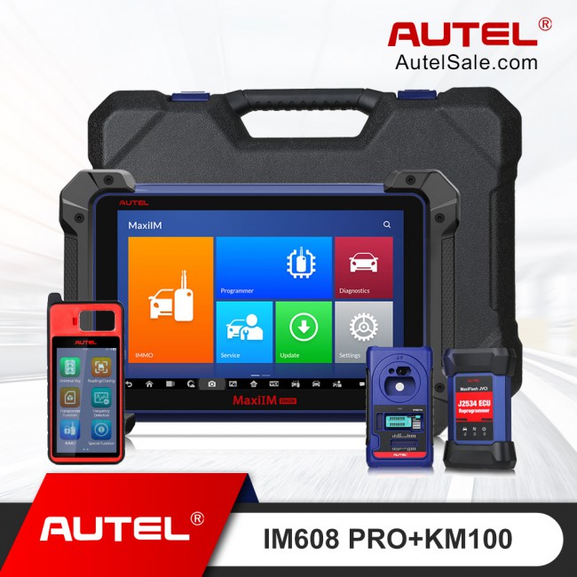 Autel MaxiIM IM608 PRO Auto Key Programmer Diagnostic Tool with MaxiIM KM100 Auto Key IMMO Universal Key Generator Kit