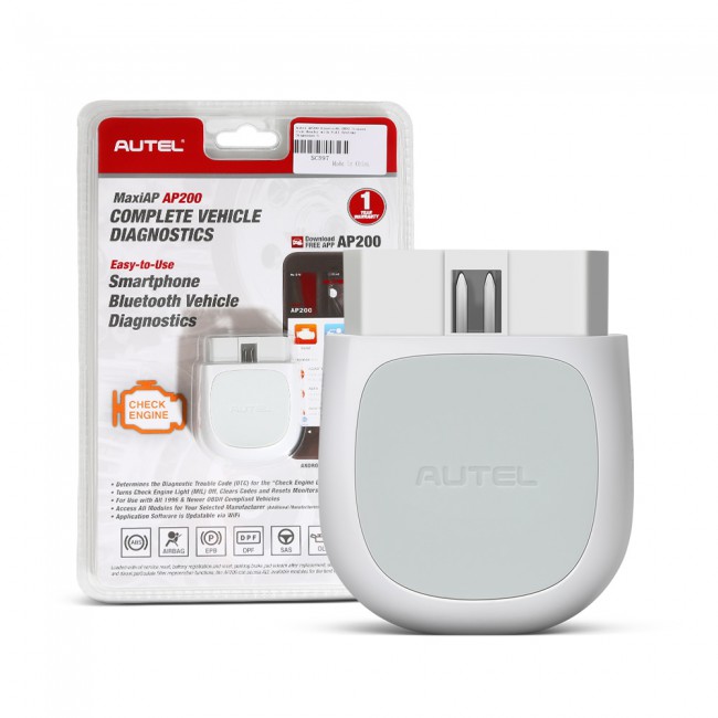 [Mid-Year Sale] [US/UK Ship] 100% Original Autel MaxiAP AP200 Bluetooth Scanner with Full System Diagnoses for Family DIYers