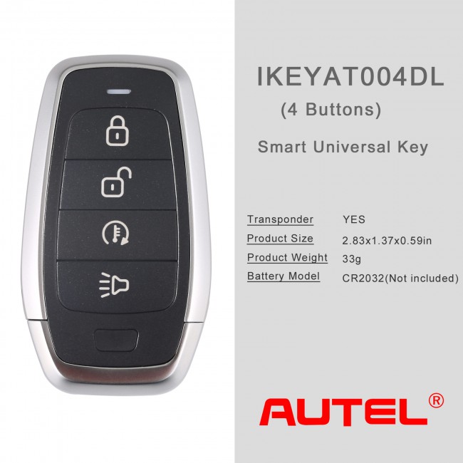 AUTEL IKEYAT004DL Independent 4 Button Universal Smart Key - Remote Start or A/C 5pcs/lot