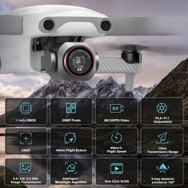 Autel Robotics EVO Lite Plus Premium Bundle, 1-Inch CMOS Drone with 6K HDR Camera, No Geo-Fencing, 4K/60fps or 6K/30fps Video