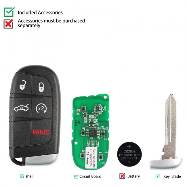 AUTEL IKEYCL005AL 5 Buttons Smart Universal Key for Chrysler 10pcs/lot