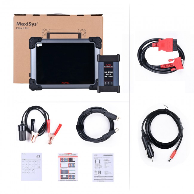 Multi-language Autel MaxiSys Elite II Pro 9.7'' Android 10 Diagnostic Tablet with MaxiFlash VCI  with MSOBD2KIT Non-OBDII Adapters