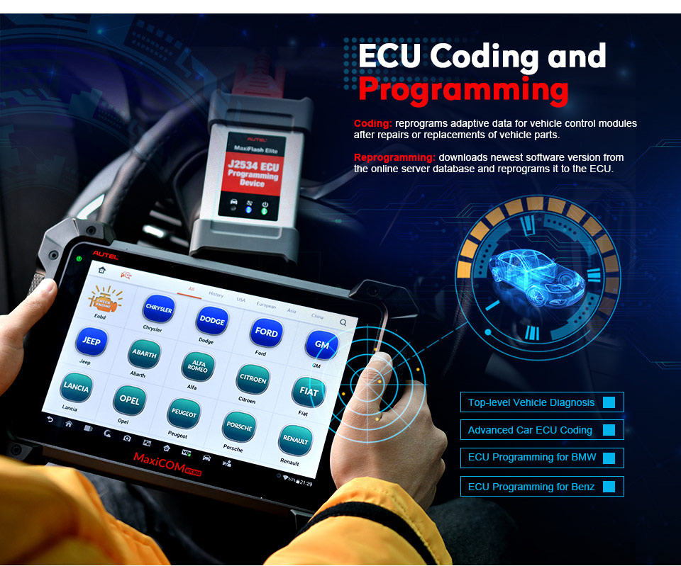 Autel mk908p supports ECU coding