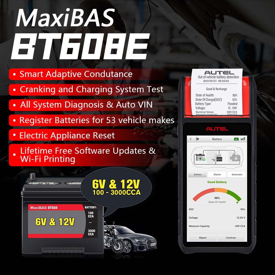 Autel MaxiBAS BT608E Features